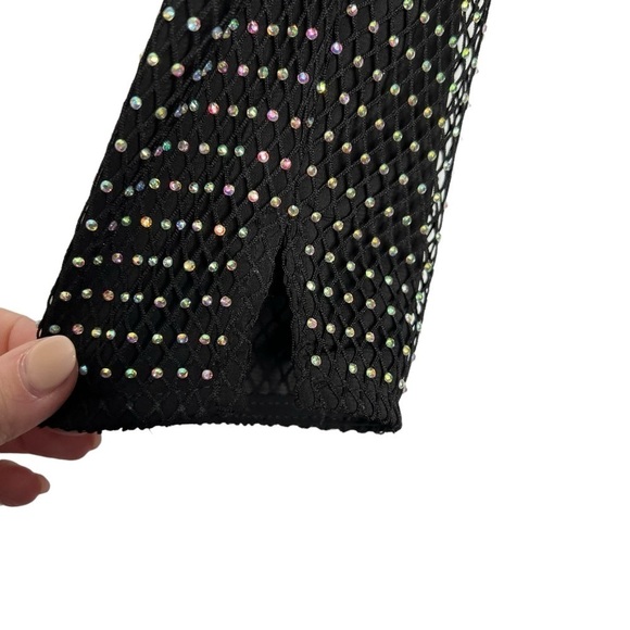 Monique Lhuillier Lorelei Crystal Net Gown Black Size 10 NEW - Picture 10 of 16